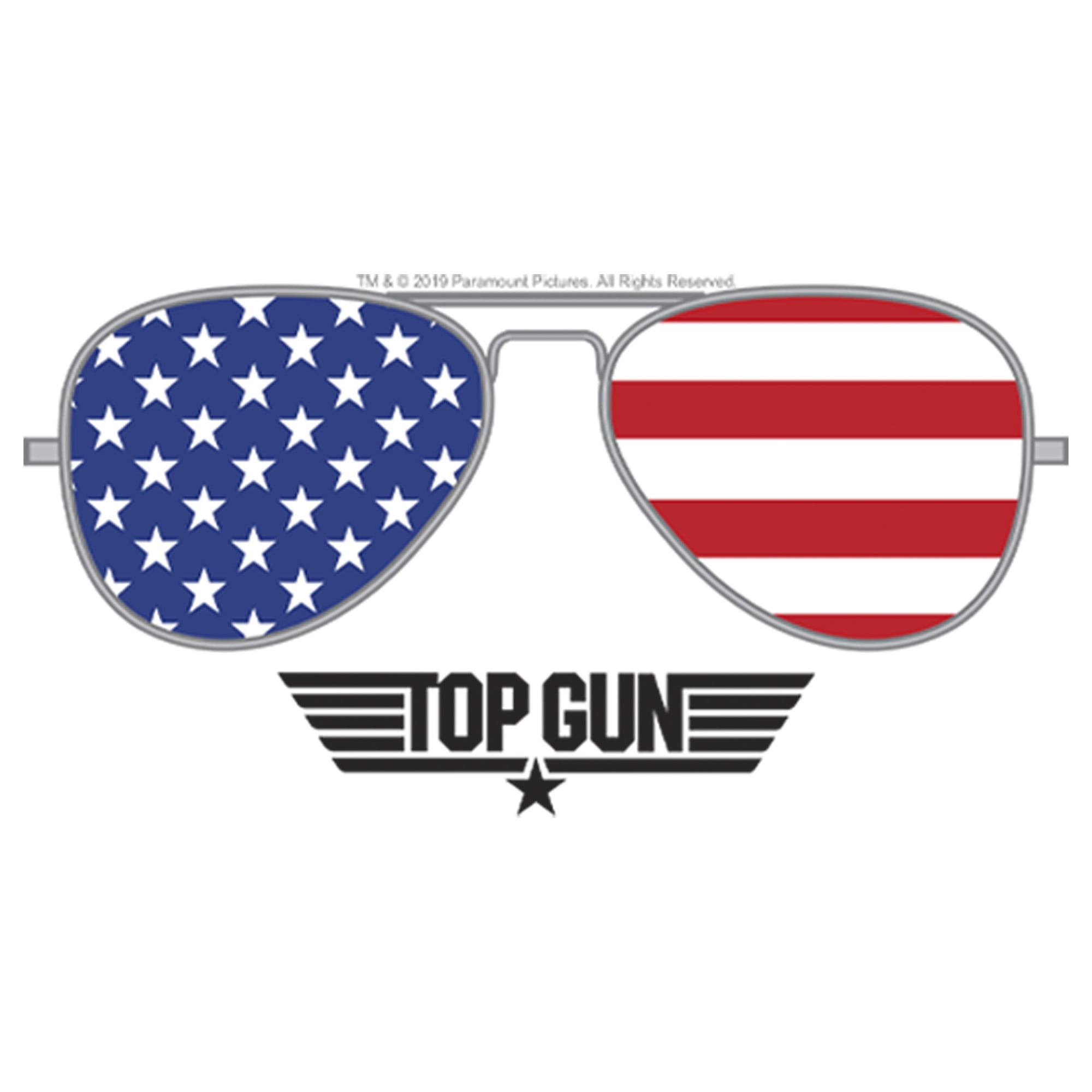 Boy's Top Gun American Flag Aviator Sunglasses Logo Graphic T