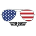 thumbnail image 2 of Boy's Top Gun American Flag Aviator Sunglasses Logo Graphic T-Shirt, 2 of 4