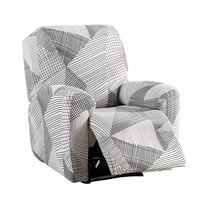 Dznils Printed Recliner Chair Cover Polyester Stretch Recliner Sofa Slipcover, Black Gray Stripe