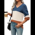 thumbnail image 2 of Suéter Informal de Larga con Cuello en V, Tejido Acanalado y Crochet Ligero para Mujer (Otoño 2025) Albaricoque S, 2 of 7