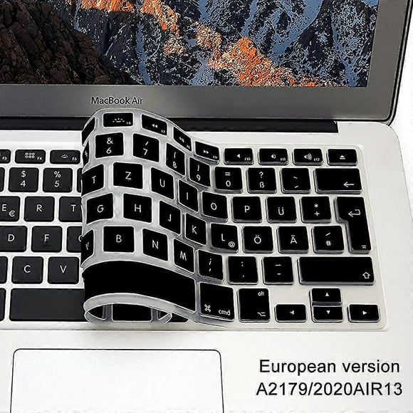 ultra thin keyboard cover for macbook air 13 inch 2020 release model a2179 with touch id, macbook air 13 inch accessories, soft-touch protective skin