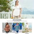 thumbnail image 3 of SHEWIN Women Dressy Tops Plus Size Tops Summer Short Sleeve Casual Light Weight Oversize Tunic Blouses White 4X, 3 of 9