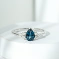 thumbnail image 5 of Rosec Jewels London Blue Topaz Pear Shaped Engagement Ring - 5X7 mm - Blue Topaz Diamond Ring - AAA Grade - with Jewelry Box, 10K White Gold, US 6.50, 5 of 8