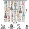 thumbnail image 6 of Christmas Decor Shower Curtain for Bathroom 72x72inches Christmas Trees Shower Curtain Set with Hooks Pink Green Watercolor X-mas Trees Waterproof Fabric Shower Curtain, 6 of 6