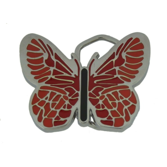 1 ¼ Inches (33 mm) Butterfly Belt Buckle Red Color Girly Women