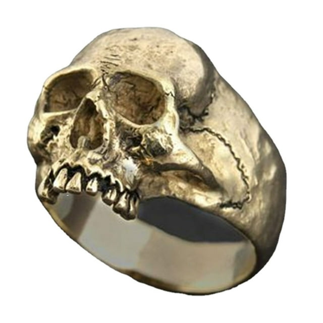 Anillo Punk Sonducket Calavera Aleación Oro diez