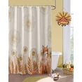 thumbnail image 2 of Fall Watercolor Rustic Floral Daisy Orange Wheat Fox Shower Curtain Set ，Waterproof Fabric Shower Curtains Shower Curtains for Bathroom,Bathroom Decor 72"x78", 2 of 7