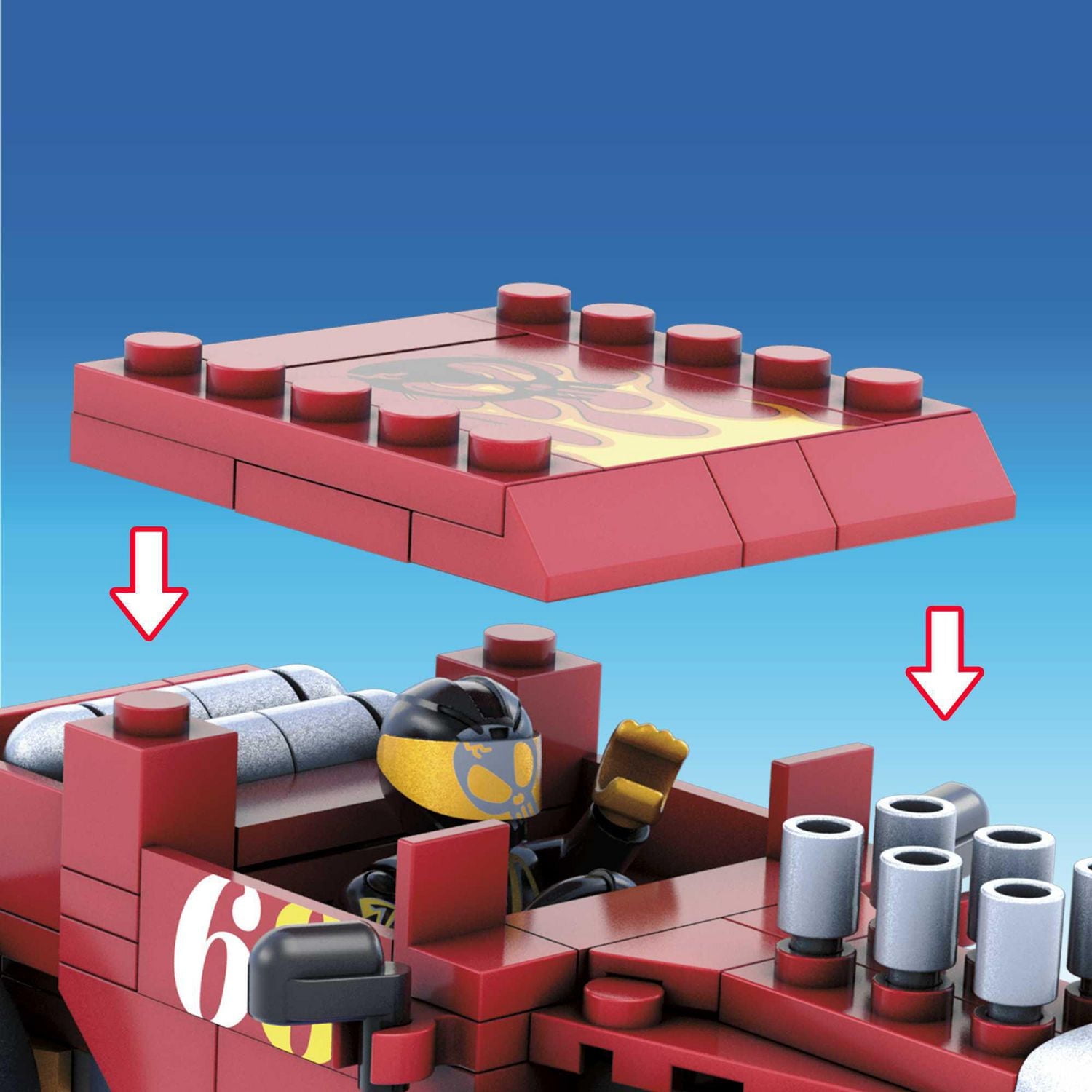 Mega Construx Hot Wheels Bone Shaker Construction Set, Building Toys for Kids - 118 Pieces