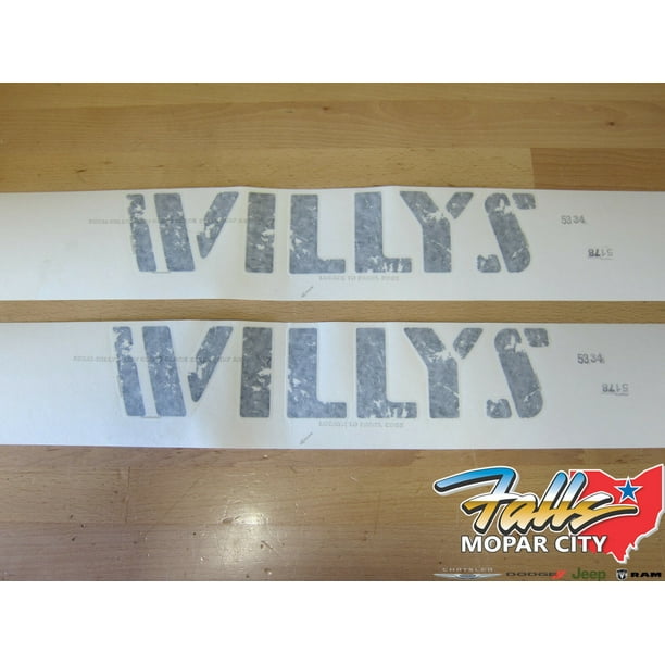 20072018 Jeep Wrangler Willys Wheeler Hood Decal Sticker Set of Two