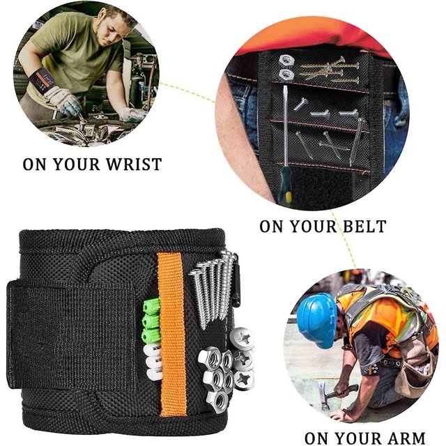 CARBONLIKE Five Row Magnetic Wrist Strap Gadget Velcro Wrist Magnet Tornillo Selector Herramienta ZefeiWu 8390606853585