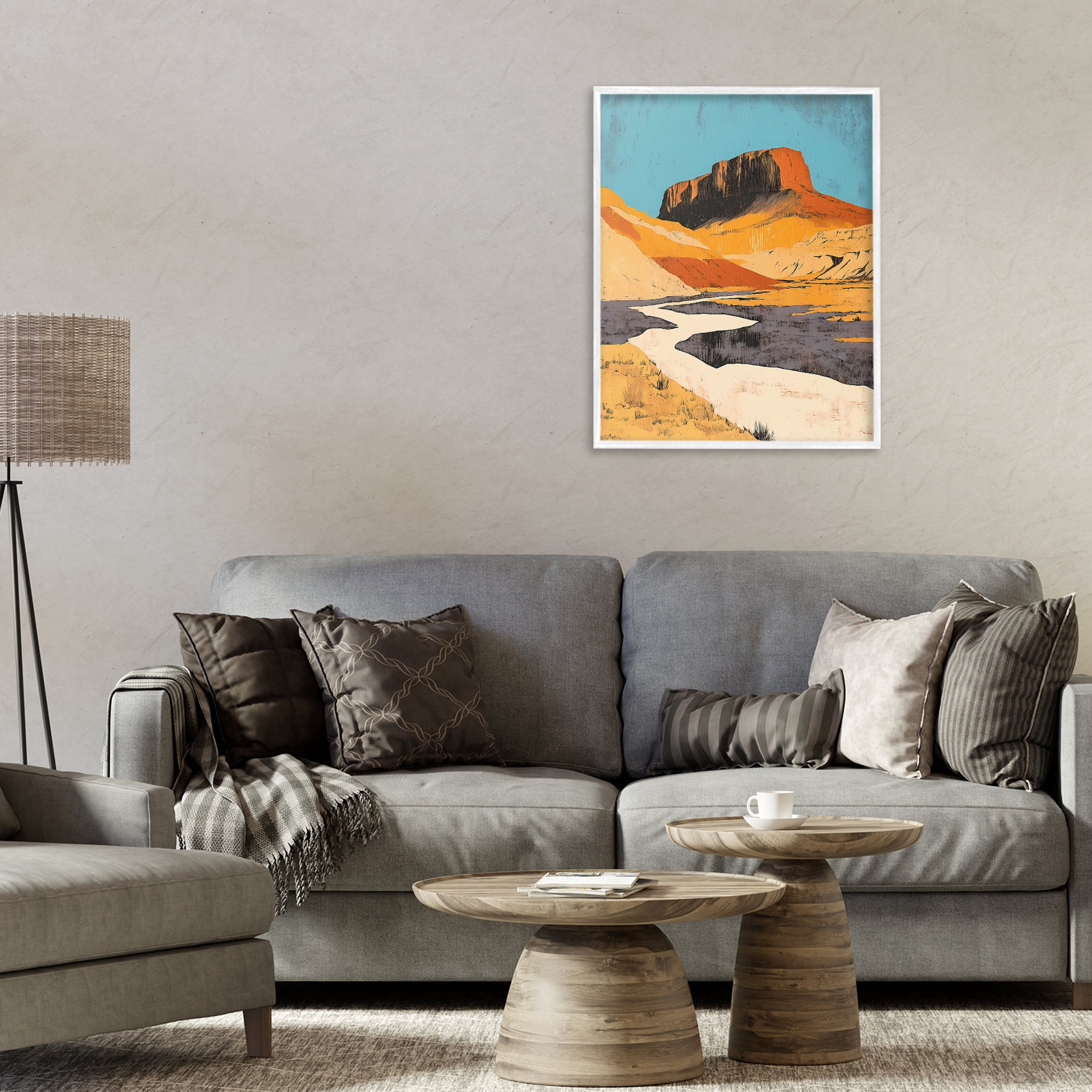 Stupell Industries Vintage Canyon Pass White Framed Giclee Art, design by Walker Noble
