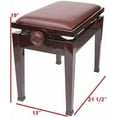 thumbnail image 3 of CPS Imports Banc de Piano Réglable avec Réglage Rapide en Acajou, 3 of 4