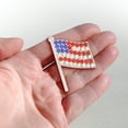 thumbnail image 4 of Silver Plated Rhinestone American Flag Patriotic Brooch Pin, 4 of 4