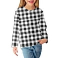thumbnail image 6 of Gelikeya Girls Long Sleeve T Shirts Round Neck Plaid Shirt Basic Casual Loose Tunic Tops Soft Comfortable Kids Clothing White 3-4 Years, 6 of 6