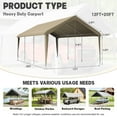 thumbnail image 2 of Kimunuk Canopy Replacement Cover, 12' x 20' Outdoor Portable Carport Replacement Canopy with Ball Bungees for Car Garage Shelter Tent Party Tent, Sand ,Frame is Not Included, 2 of 6