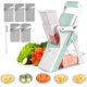 thumbnail image 1 of Slicer, Cosicosy Food Cutter For Kitchen, 5 In 1 Vegetable Slicer With Interchangeable Blades And Container, Multifunctional Food Slicer For Garlic Ca, 1 of 5