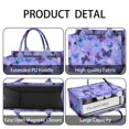 thumbnail image 4 of Large Capacity Tote Bag,Purple Butterfly Flower Pattern Handbag Fashion Luxury Tote Bag,15.7"x13"x 5.1" Inches,Laptop Compatible, 4 of 6