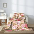 thumbnail image 4 of Paris Eiffel Tower and Flowers Throw Blanket Ultra Soft Warm All Season Decorative Fleece Blankets for Bed Chair Car Sofa Couch Bedroom 60"X50", 4 of 6