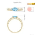 thumbnail image 4 of Angara Natural 1 Ct. Aquamarine with Diamond Classic Ring in 14K Yellow Gold for Women (Ring Size: 12), 4 of 9
