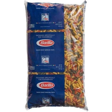 Barilla 10 lb. Tri-Color Rotini Pasta Bulk- Non-GMO, Made with Durum Wheat Semolina - Kosher Certified