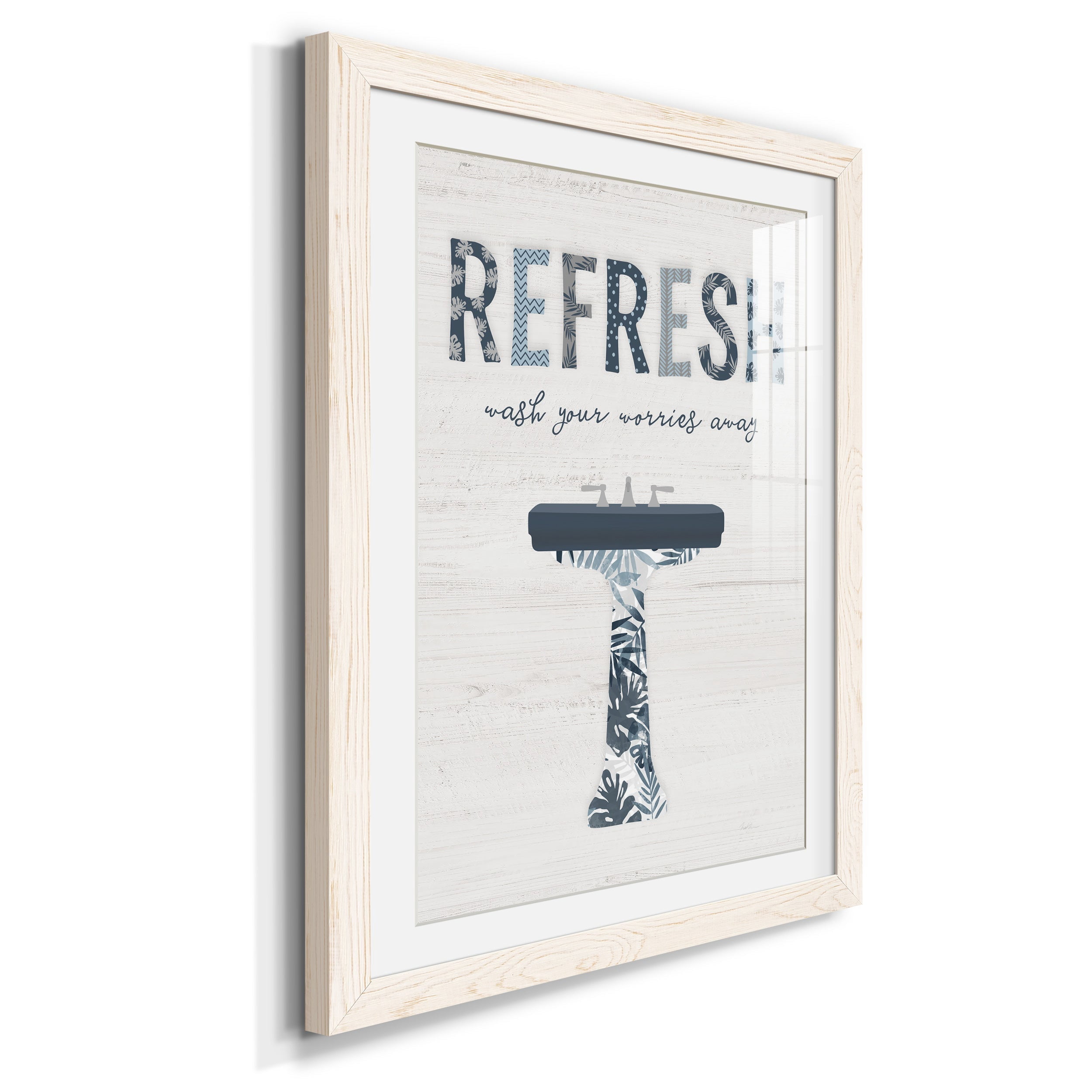 Palm Bath II - Premium Framed Print - Distressed Barnwood Frame - Ready to Hang