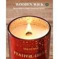 thumbnail image 3 of M&SENSE Festival Cheer - Apple & Sandalwood Scented Candle, 18oz Natural Soy Wax, 100 Hours Long Lasting Wooden Wick Candle, Aromatherapy Candle for Housewarming, Holiday Scented Gift, 3 of 8