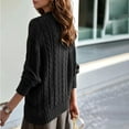 thumbnail image 5 of Womens Cable Knit Turtleneck Sweaters Winter Warm Long Sleeve Pullover Casual Tops Chunky Knit Plain Loose Sweater, 5 of 8