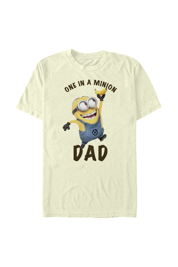 Men's Despicable Me Father's Day One in a Minion Dad Graphic Tee Beige X Large