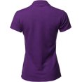 thumbnail image 3 of A2Y Women's Basic Casual Essentials 4-Button Junior-Fit PK Cotton Pique Polo Shirt Purple S, 3 of 6
