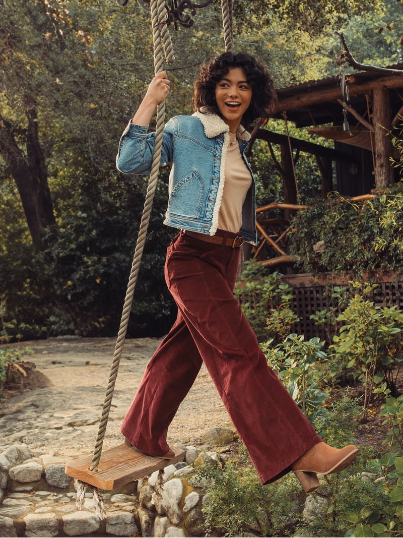 Celebrity Pink Juniors Faux Shearling Denim Jacket, Super Soft