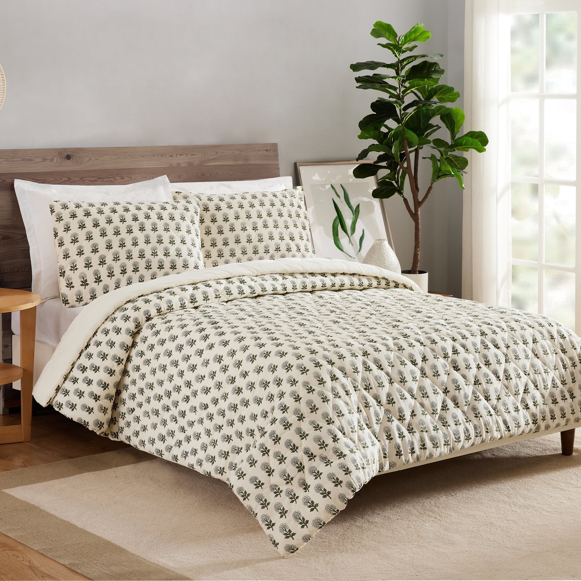 Laurel & Mayfair Gwyn 3-PC Quilt Set, King, Cream