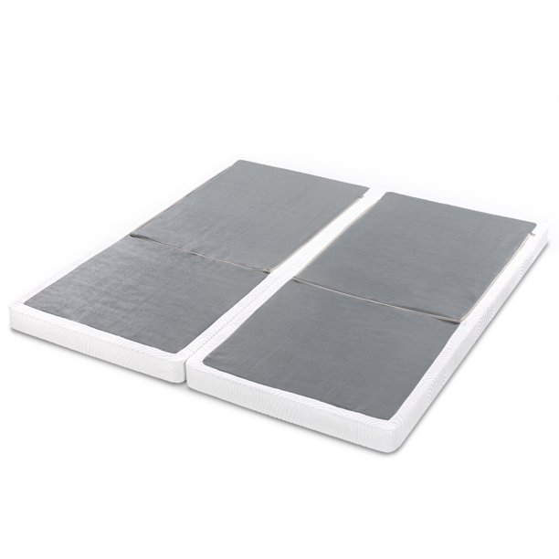 Zinus No Assembly 4" White Metal Box Spring, Split King
