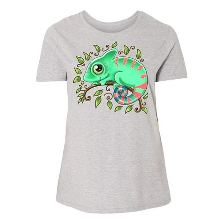 Tiny, Cute Chameleon Women's Plus Size T-Shirt