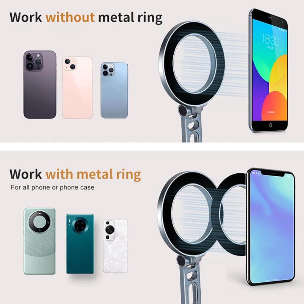 PatungKu Foldable Magnetic Phone Holder Desktop Tripod Cellphone Stand Tripod Phone Clamp Light Weight Travel