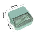 thumbnail image 3 of Microwave Safe Plastic Lunch Box with Divided Compartments Leak-Proof Lid for Office School Meal Prep Includes Fork and Spoon, 3 of 5
