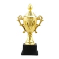thumbnail image 1 of ADDHAT Trofeo Dorado De Plástico Para Ceremonia De Premiación Fiesta Y Competencias Con Base, 1 of 8