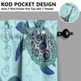 thumbnail image 5 of Kitchen Curtains 36 Inch Short - 3 Panel Set, Hawaiian Sea Turtle Ocean Design, Tropical Underwater Marine Life Print, Rod Pocket Window Curtain, Easy Wash, 5 of 6