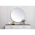 thumbnail image 2 of Metal frame round mirror with decorative hook 39 inch in Silver, 2 of 5