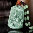 thumbnail image 2 of K-KED Natural Grade A Green Jade Jadeite Men Women Lucky Coin Horse Pendant, 2 of 5