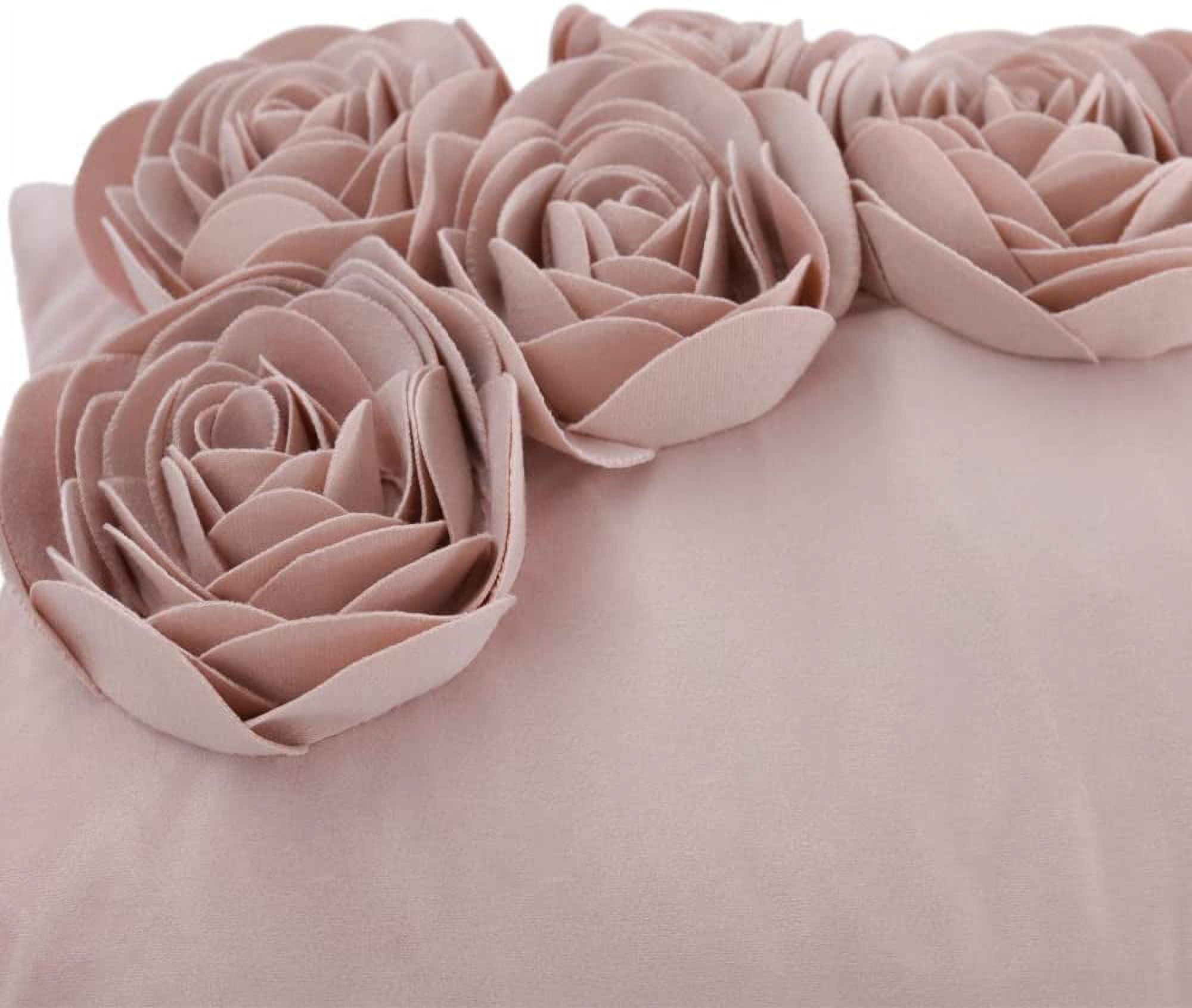 JWH 3D Rectangle Velvet Rose Throw Pillow Covers for Modern Decoration and Gift 12 x 20 inch Rose Gold