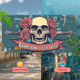 thumbnail image 5 of 1 Pcs 2D Flat License Plate Covers & Frames, Skull with Roses For Decorative Front, Waterproof For Decoration Aluminum License Plate Covers & Frames Cover For Men Women, 12" X 6", 5 of 7
