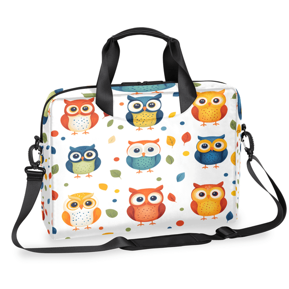 Herdesigns Owl Laptop Bag for Women Men, Computer Case Briefcase Messenger Bags, 15-15.6 inch Laptop Sleeve Shoulder Bag