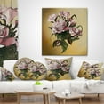 thumbnail image 4 of Designart Pink Rose with Leaves Watercolor - Floral Throw Pillow - 18x18, 4 of 5