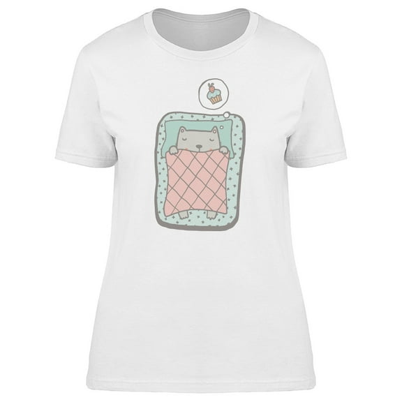 Cute  Cat Sleeping Doodle Tee Women's -Image by Shutterstock