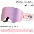 thumbnail image 1 of Gafas de esquí magnéticas, cilíndricas, de doble capa, antivaho, grandes gafas de esquí esféricas para niños, para hombres y mujeres, para miopía con tarjeta, 1 of 5