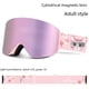 thumbnail image 1 of Gafas de esquí magnéticas, cilíndricas, de doble capa, antivaho, grandes gafas de esquí esféricas para niños, para hombres y mujeres, para miopía con tarjeta, 1 of 5