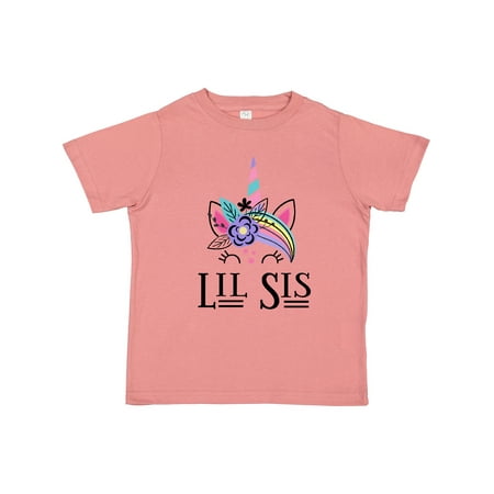 

Inktastic Little Sister Unicorn Lil Sis Outfit Gift Toddler Toddler Girl T-Shirt