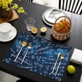 thumbnail image 4 of Math Equations Starry Blue Background Pattern Summer Placemats Table Placemats Set Of 4-Linen Kitchen Washable Placemats Table Mats 11.8"x17.7" Non-Slip Heat Resistant, 4 of 6