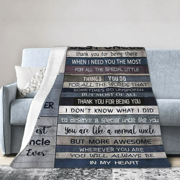 To My Best Uncle Blanket Gifts For Kids Adults - Lightweight Throw Blanket For Bedroom Living Room Decor Soft Fuzzy Fleece Cozy Plush Bed Couch 50"X40"
