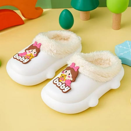 

Cute Cartoon Baby Girl Warm Plush Slippers Indoor